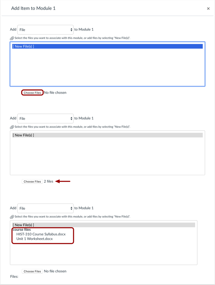 Modules Files when Uploading Multiple Files