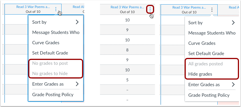 New Gradebook Assignment Menu Grade Wording Changes New Gradebook Assignment Menu Grade Wording Changes