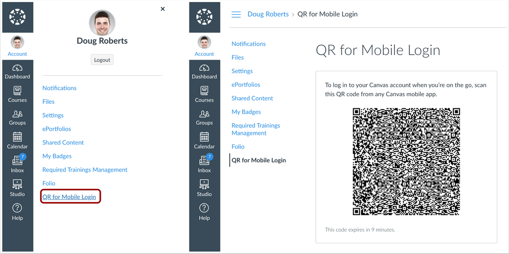 QR for Mobile Login Link