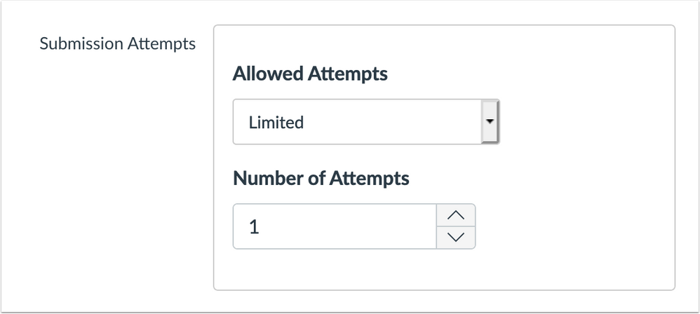 Submissions attempts option in assignment creation page