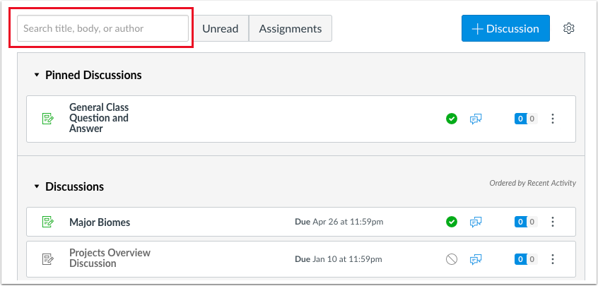 Screenshot of the old discussion navigation page. Screenshot of the old discussion navigation page.