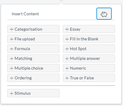 Screengrab of New Quiz options Screengrab of New Quiz options